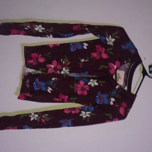 Floral hollister button up sweater